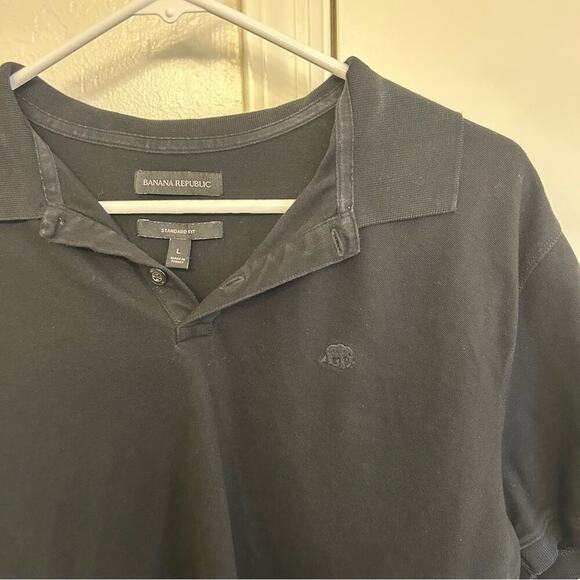 Banana Republic Signature Pique Men's Black Polo Shirt - Picture 5 of 5